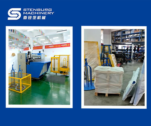 Emballage des machines de printemps du matelas et de l'équipement des clients étrangers (machines de matelas de Stenburg)